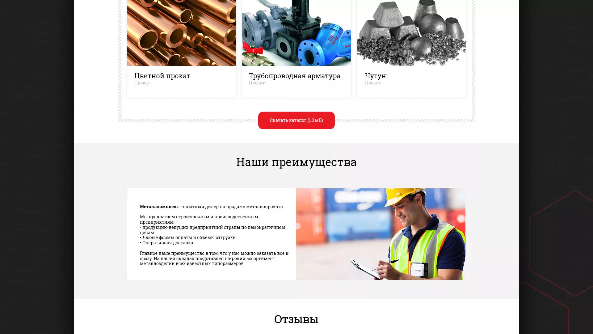 Разработка сайта по продаже металлопроката в Луге